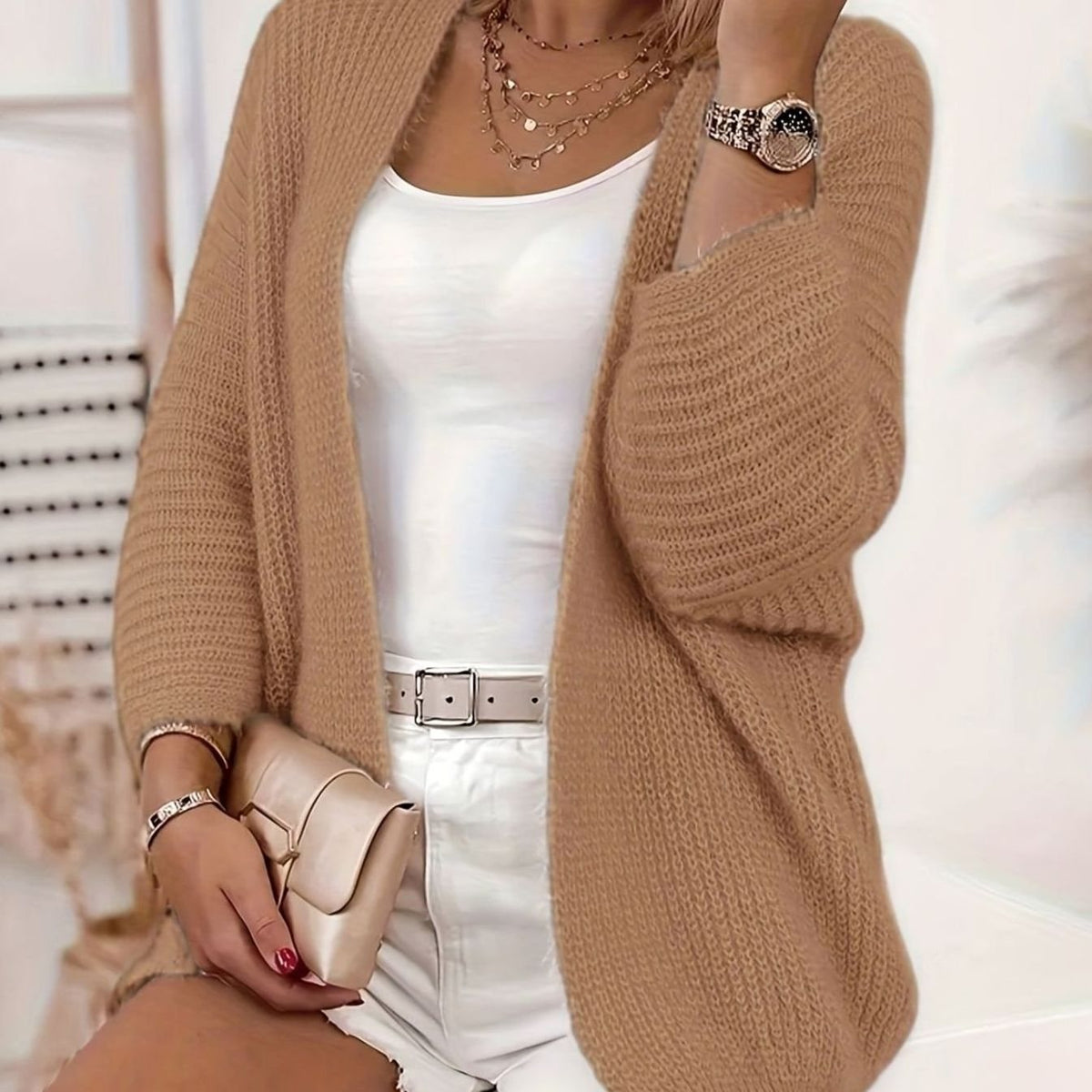 Aria | Gilet en Tricot Ouvert Relaxé pour Femmes