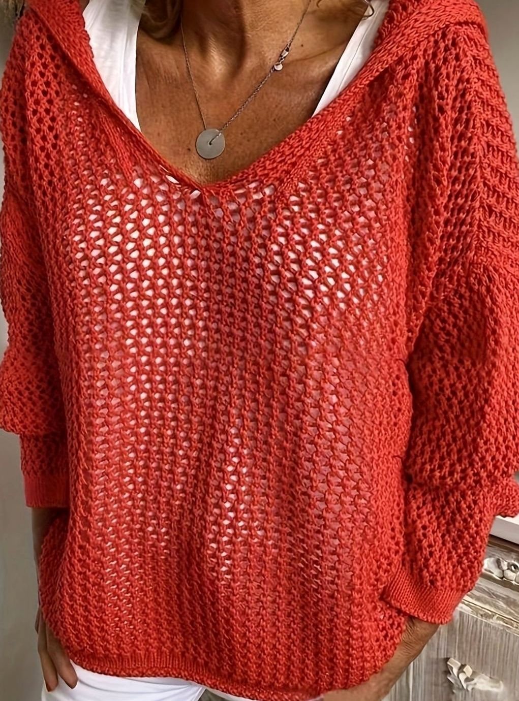 Camila | Pull à capuche en maille ouverte pour femmes