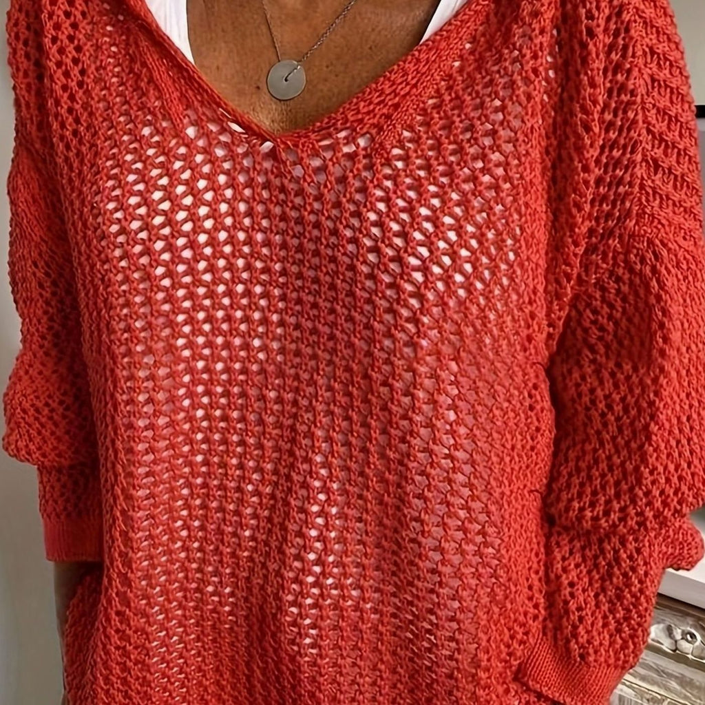 Camila | Pull à capuche en maille ouverte pour femmes