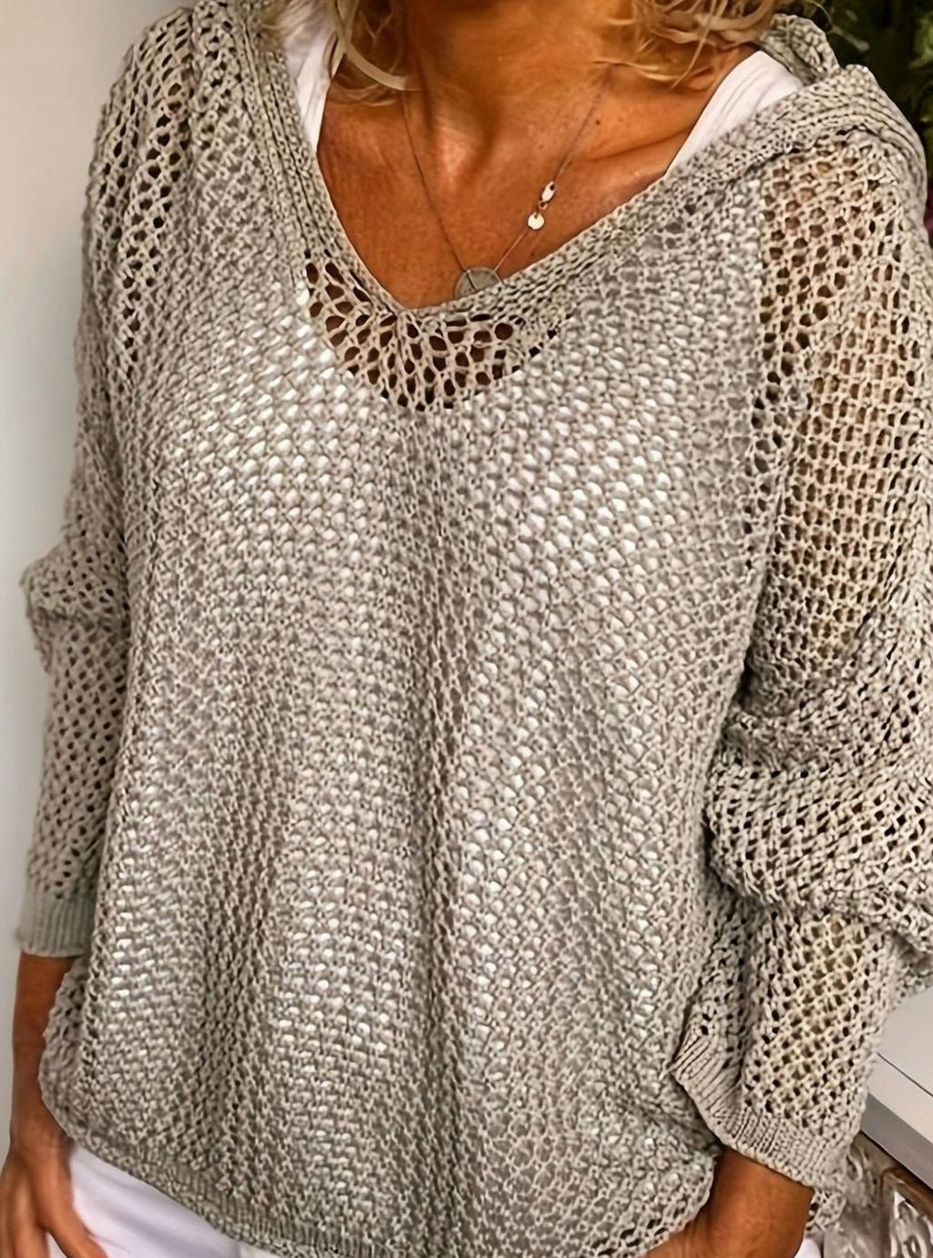 Camila | Pull à capuche en maille ouverte pour femmes