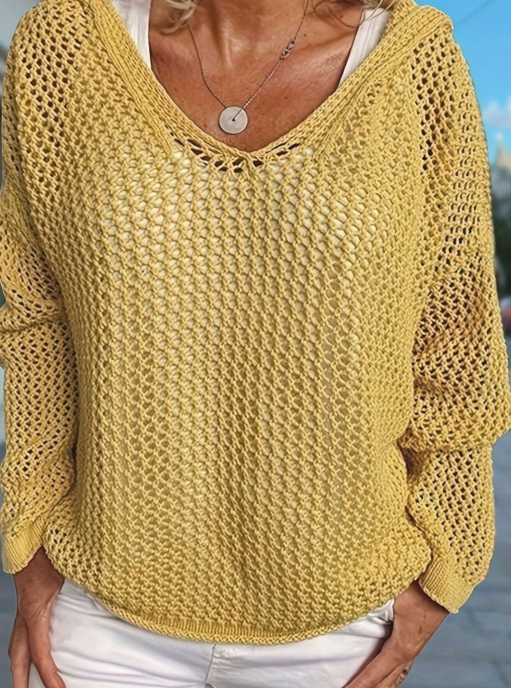 Camila | Pull à capuche en maille ouverte pour femmes