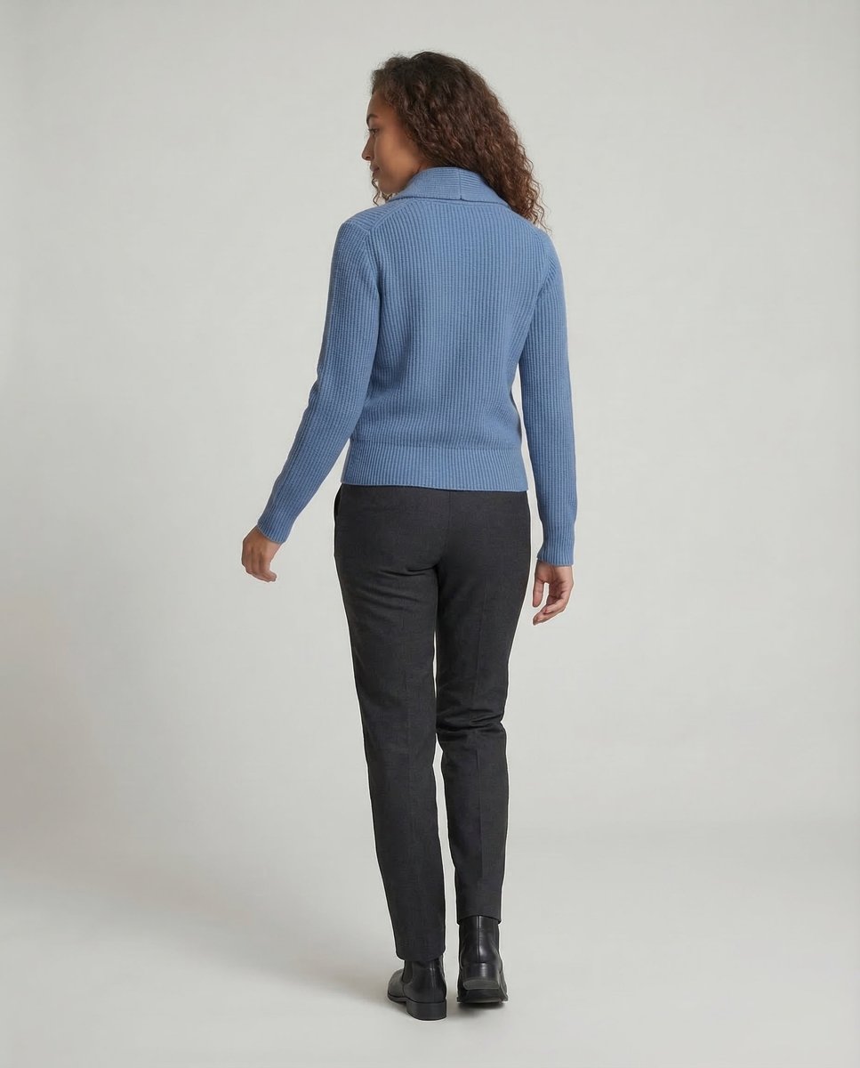 Aria | Gilet à col cranté en maille côtelée pour femmes