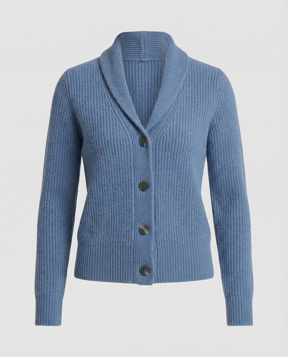 Aria | Gilet à col cranté en maille côtelée pour femmes
