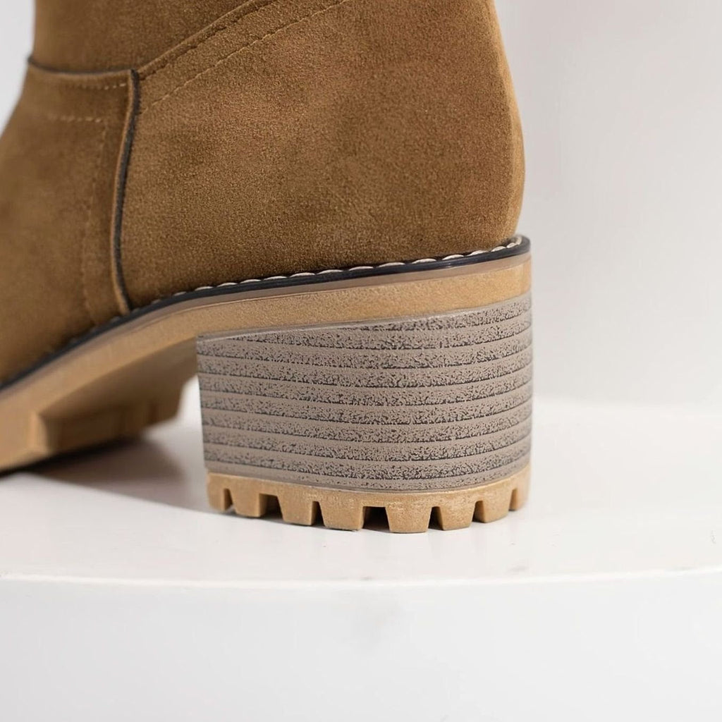 Layla | Bottes d'hiver en neige pour femmes avec revers en sherpa et talon bloc