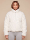 Harper | Veste en sherpa pour femmes à col montant et fermeture éclair