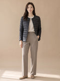 Grace | Veste doudoune matelassée sans col à boutons-pression pour femme