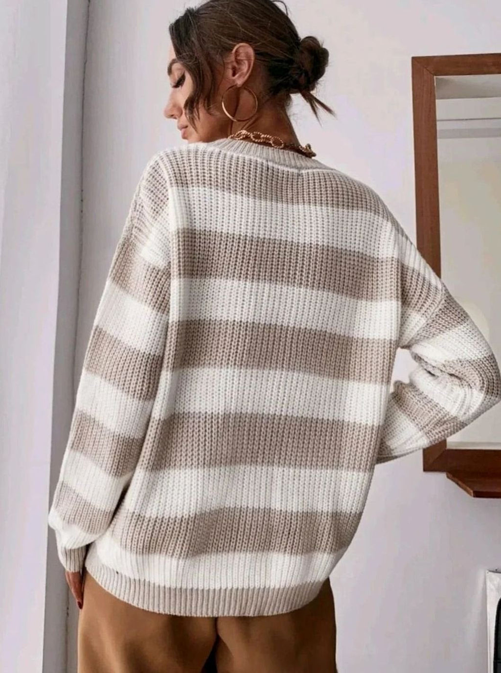 Emma | Pull en tricot à col rond décontracté pour femmes à rayures
