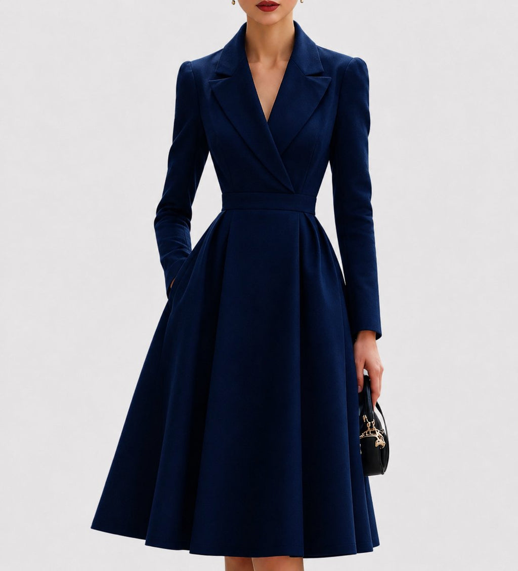 Evelyn | Manteau Tailleur pour Femmes Robes de Soirée Midi Structurées Évasées