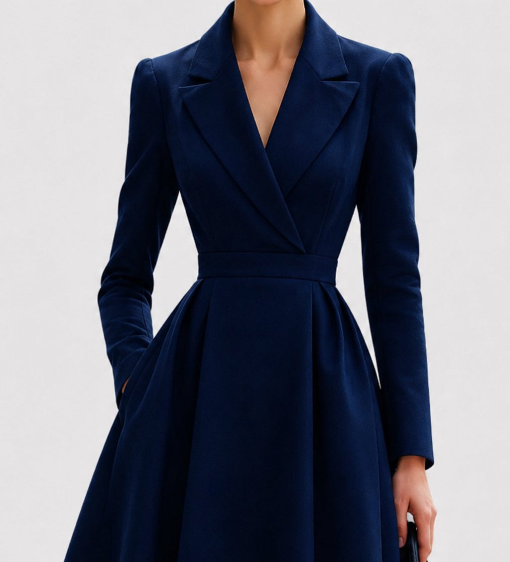 Evelyn | Manteau Tailleur pour Femmes Robes de Soirée Midi Structurées Évasées