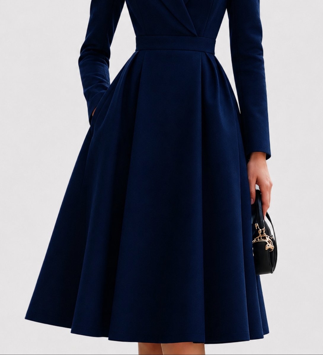 Evelyn | Manteau Tailleur pour Femmes Robes de Soirée Midi Structurées Évasées