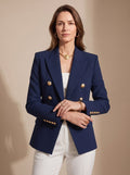Madison | Blazer Femme Ajusté Croisé à Double Boutonnage Doré