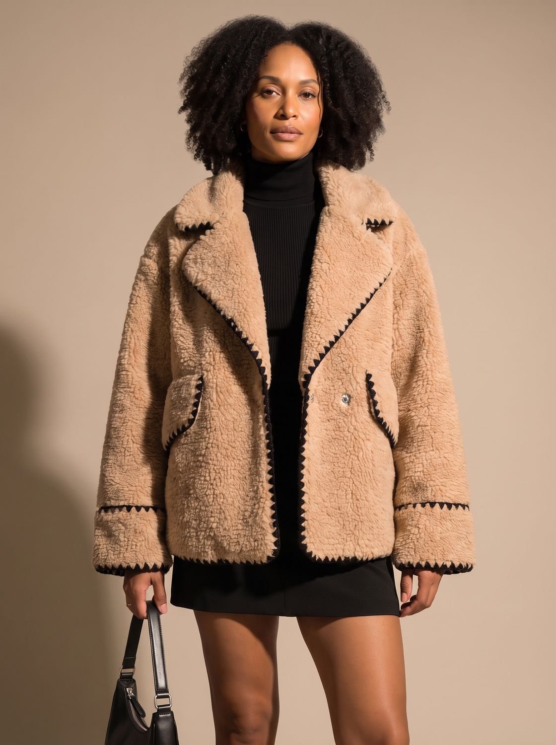 Madison | Manteau en fausse fourrure en teddy pour femmes avec détails en revers