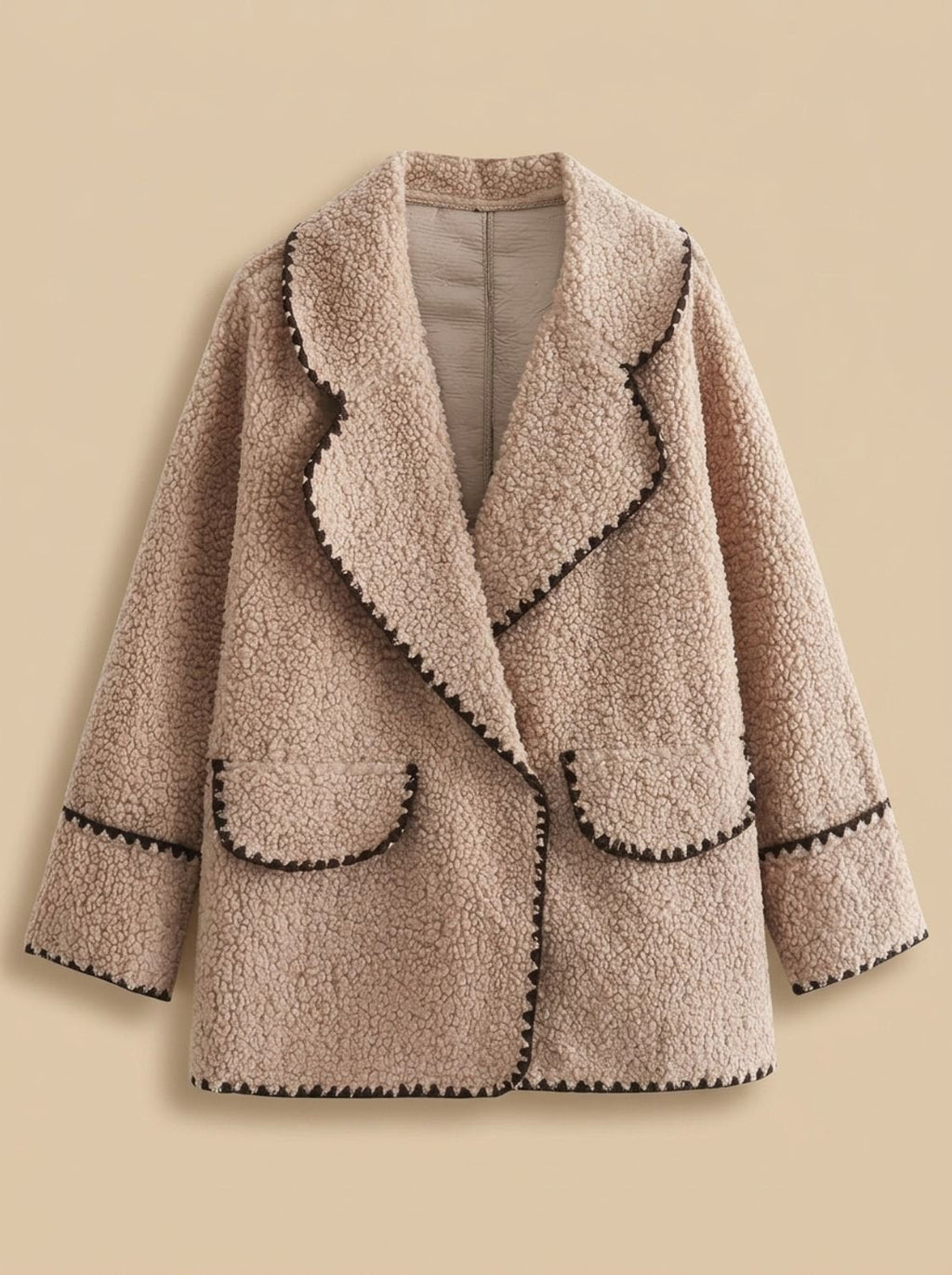 Madison | Manteau en fausse fourrure en teddy pour femmes avec détails en revers