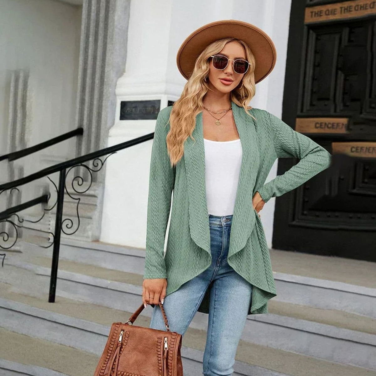 Karen - Gilet Asymétrique en Tricot Stylé