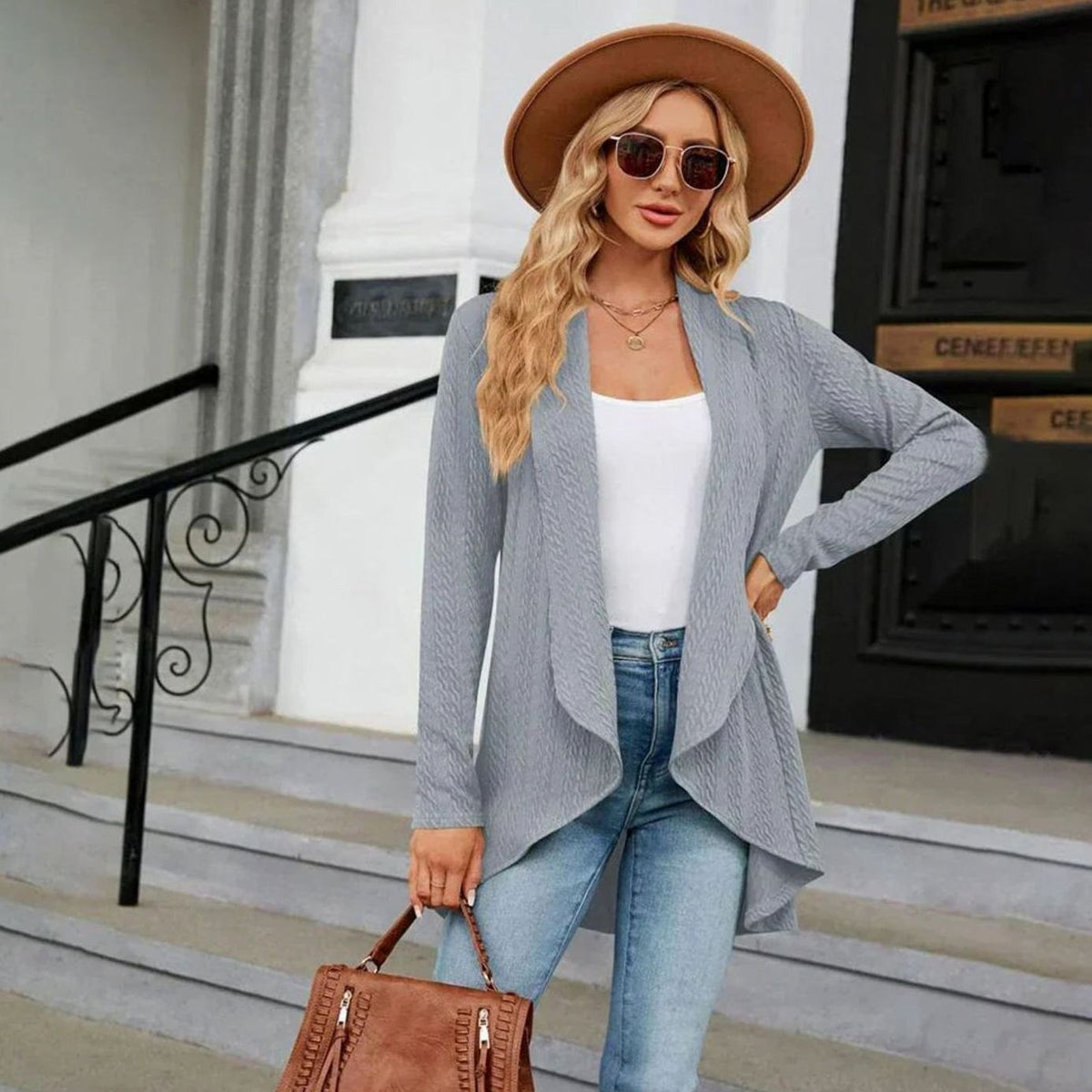 Karen - Gilet Asymétrique en Tricot Stylé