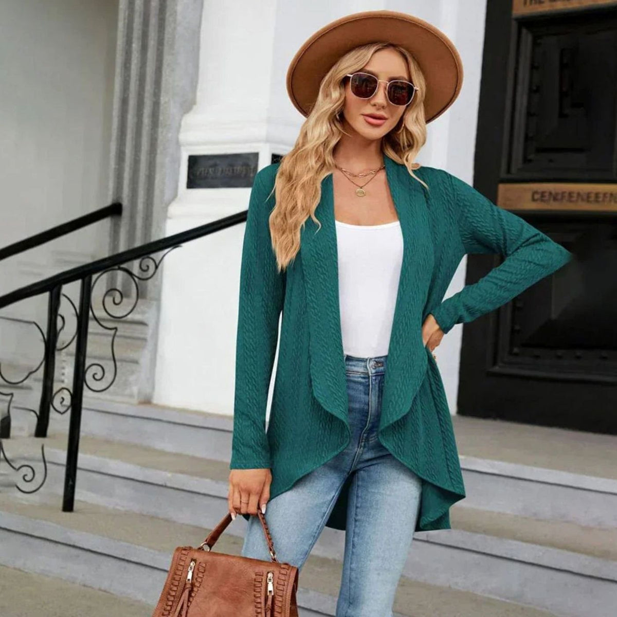Karen - Gilet Asymétrique en Tricot Stylé