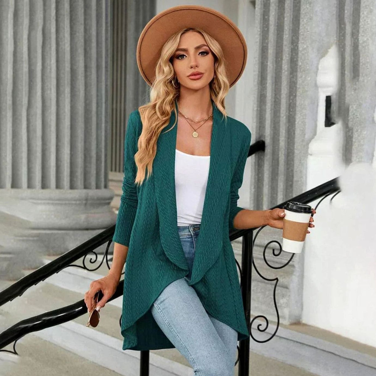 Karen - Gilet Asymétrique en Tricot Stylé