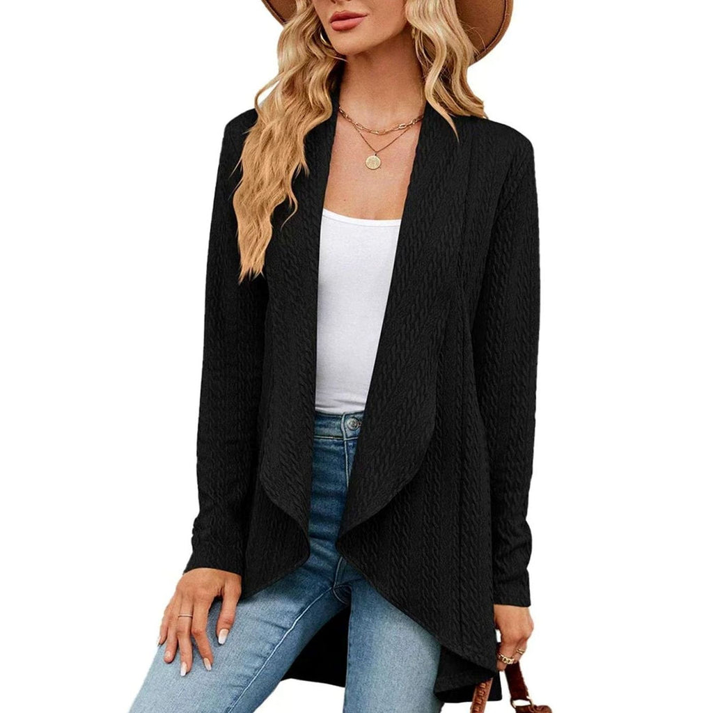 Isabella | Gilet long à manches longues texturé pour femmes