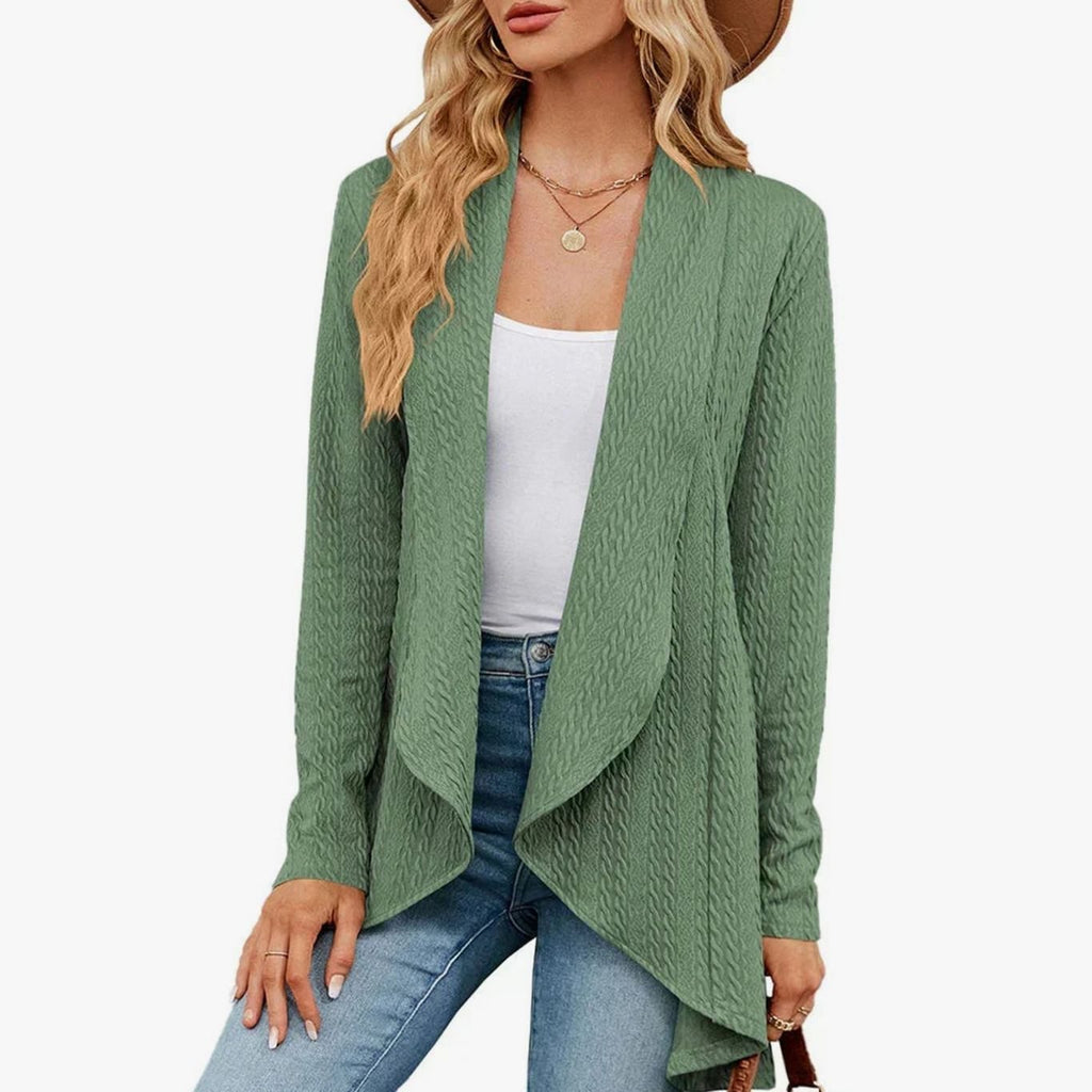 Isabella | Gilet long à manches longues texturé pour femmes