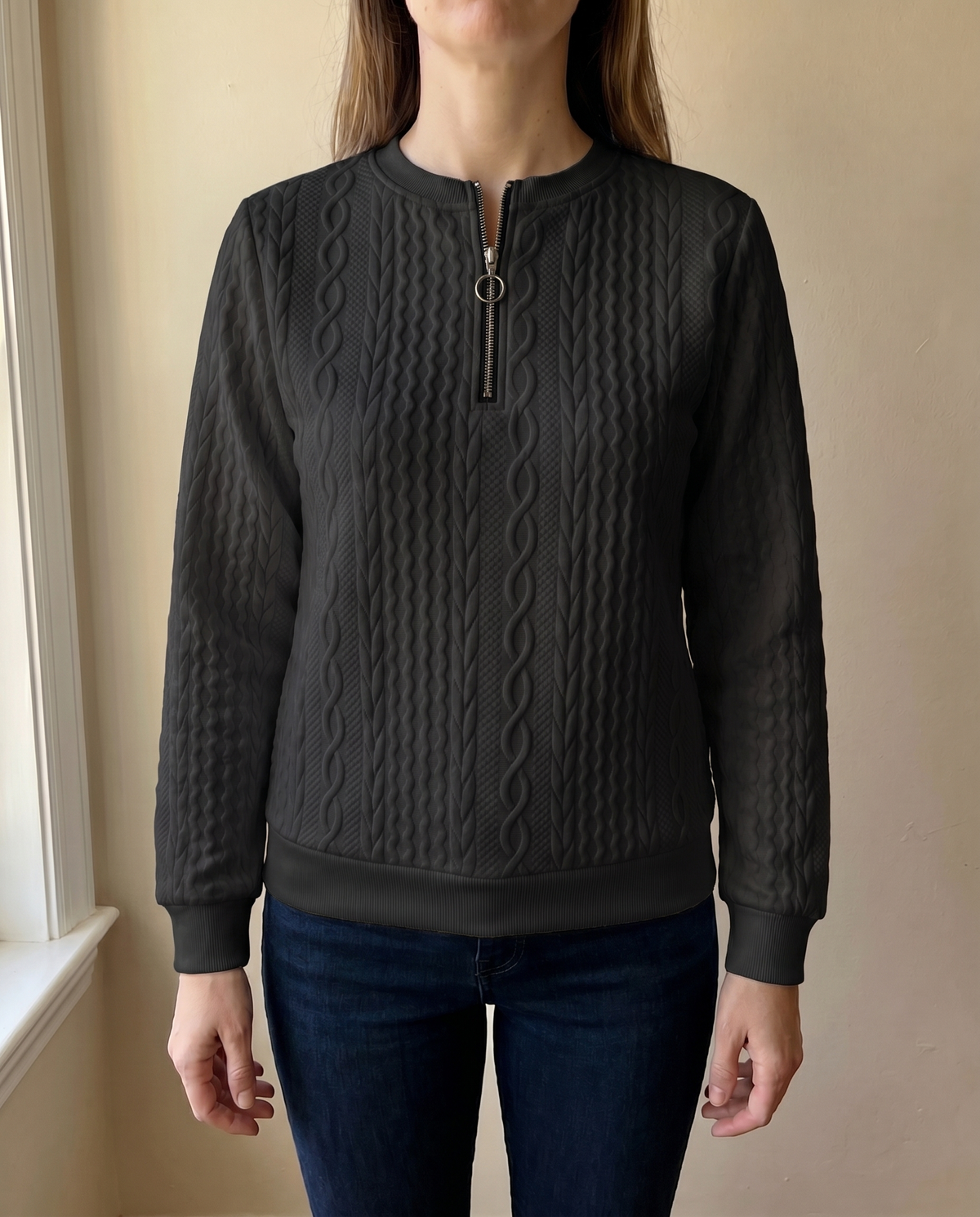 PULL STRUCTURÉ EN ZIP POUR FEMMES