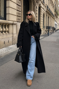 Manteau Trench en Laine pour Femmes avec Col Revers – Double Boutonnage avec Ceinture