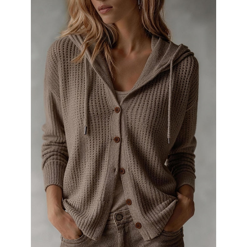 Renate - Gilet Élégant en Tricot Épais avec Capuche